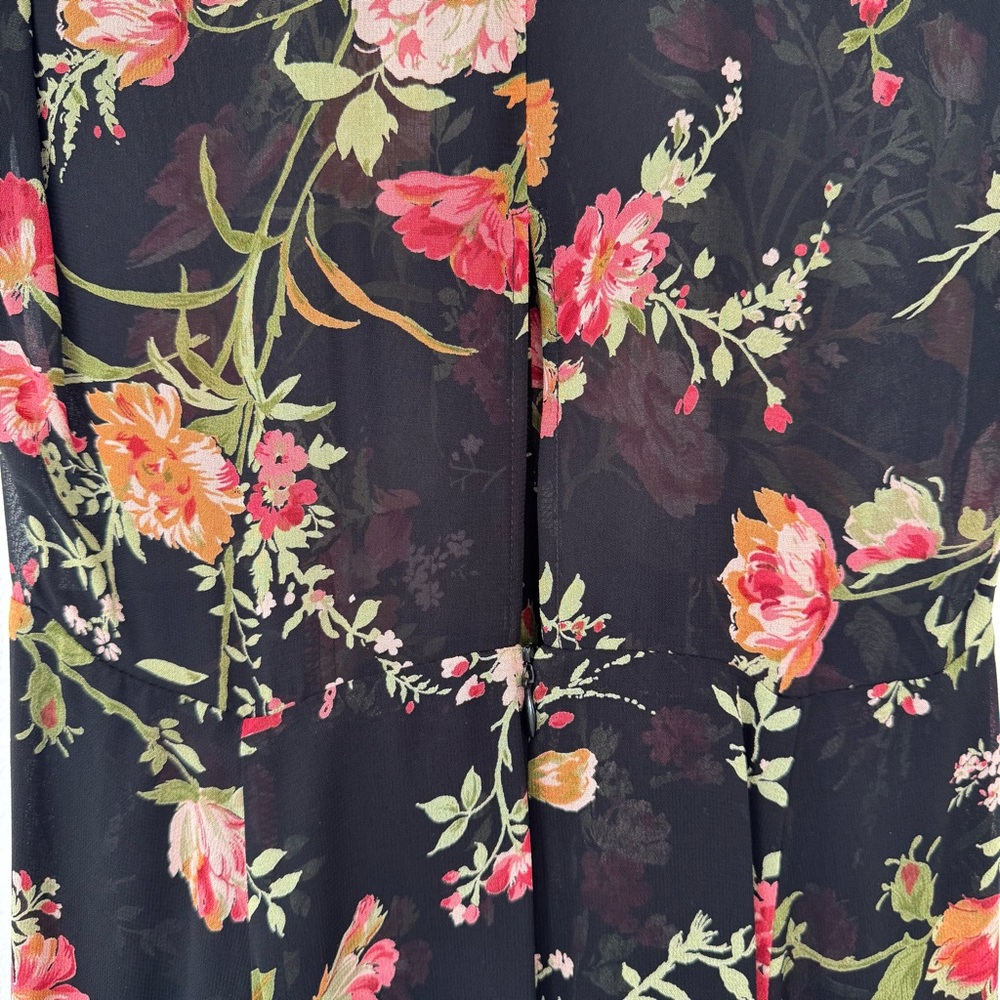 Reformation Elmwood Dress Black Floral - Picture 6 of 8